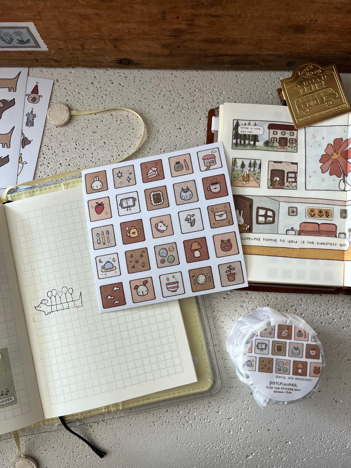 patchwork sticker sheet