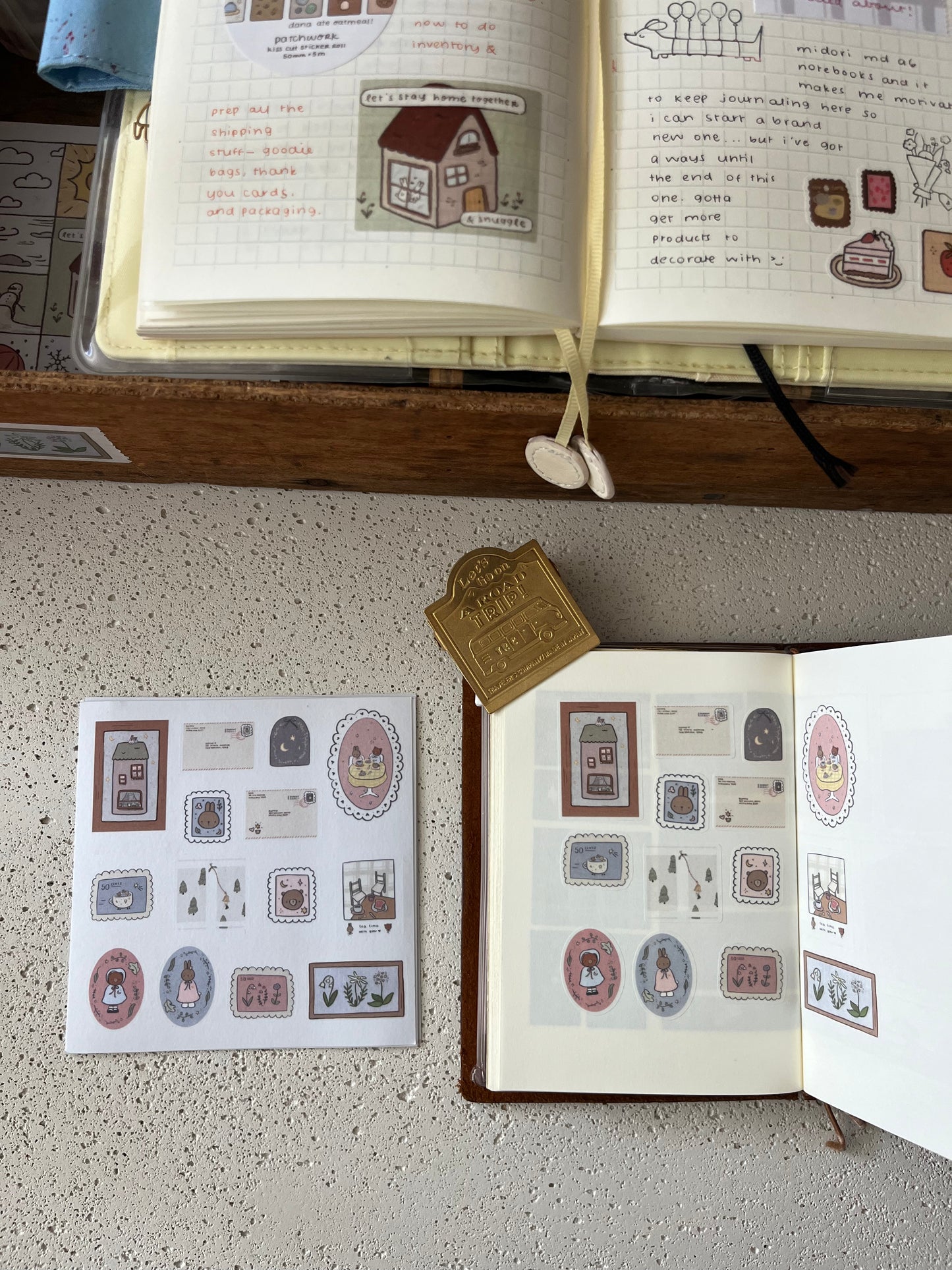 bunny and bear sticker sheet