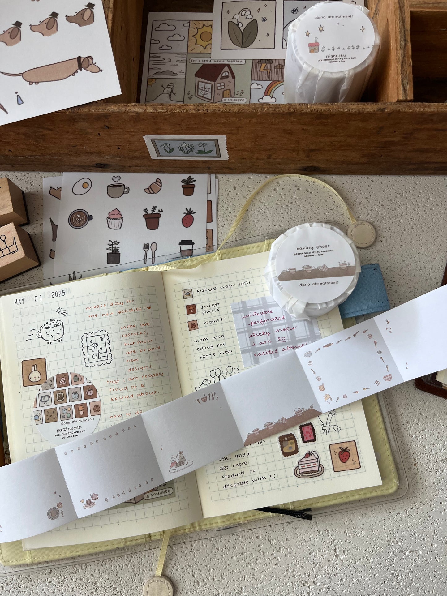 baking sheet perforated sticky note roll