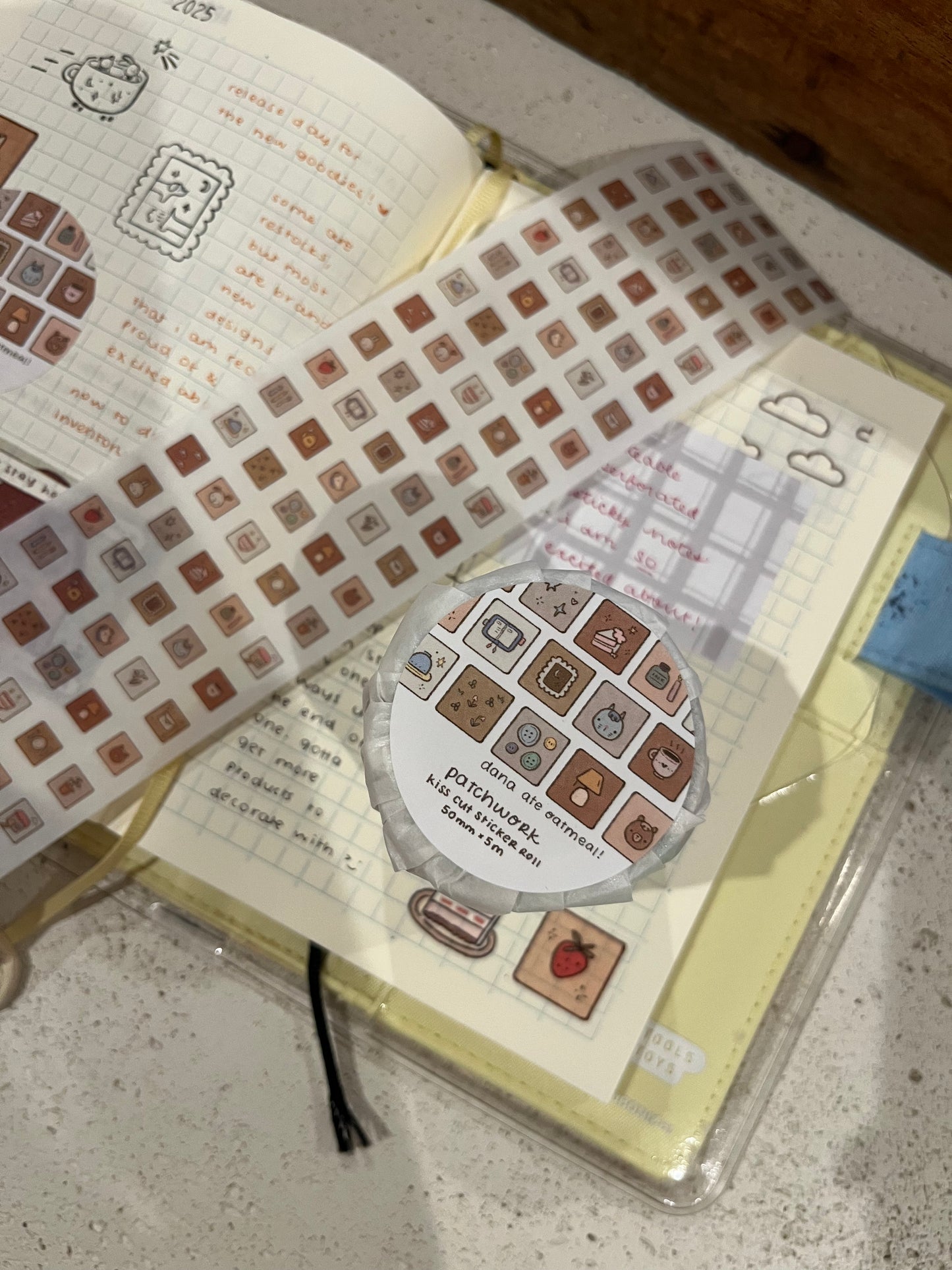 patchwork kiss cut sticker roll