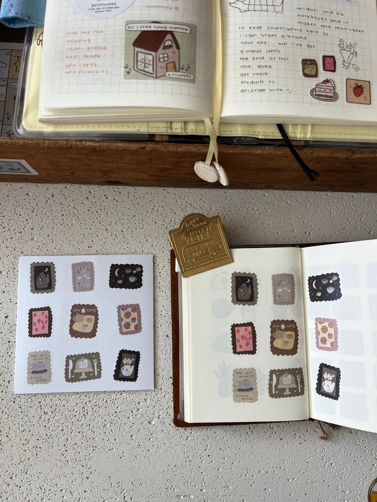 tea in the sky sticker sheet