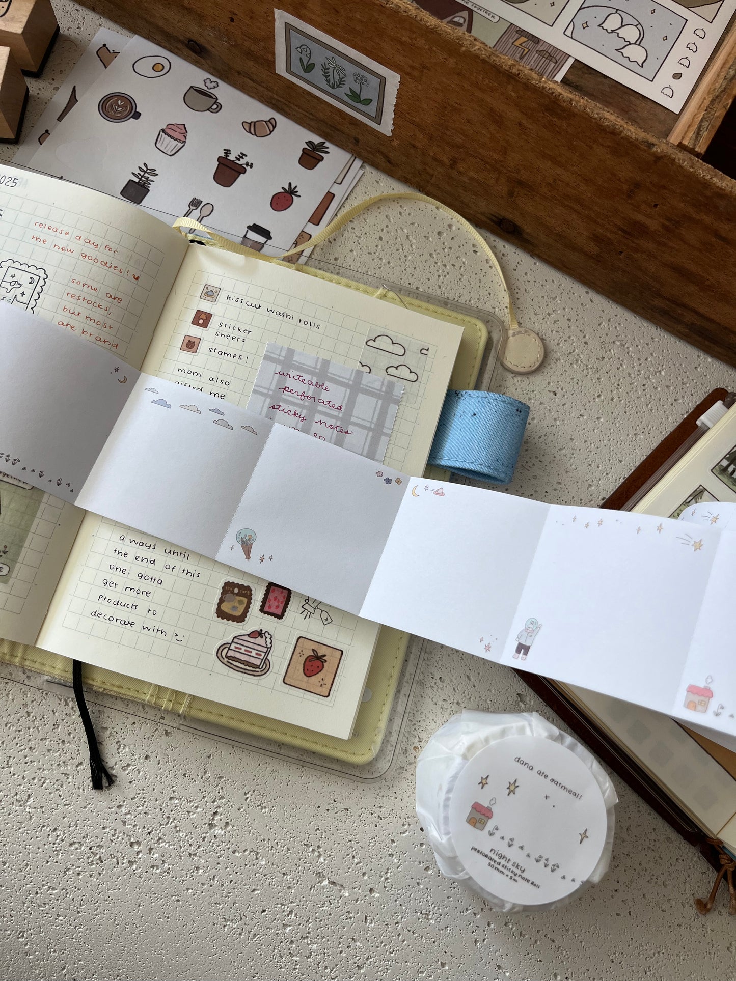 night sky perforated sticky note roll