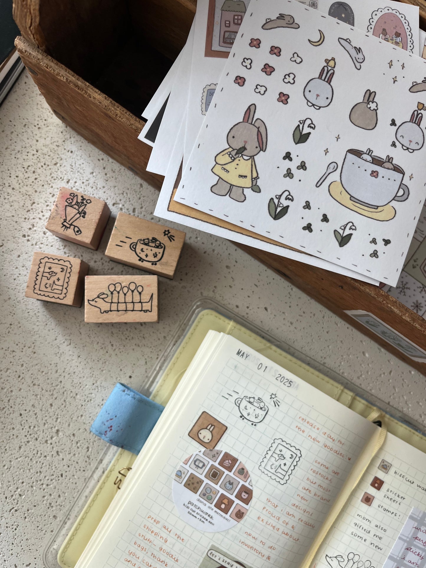 cup car wooden stamp