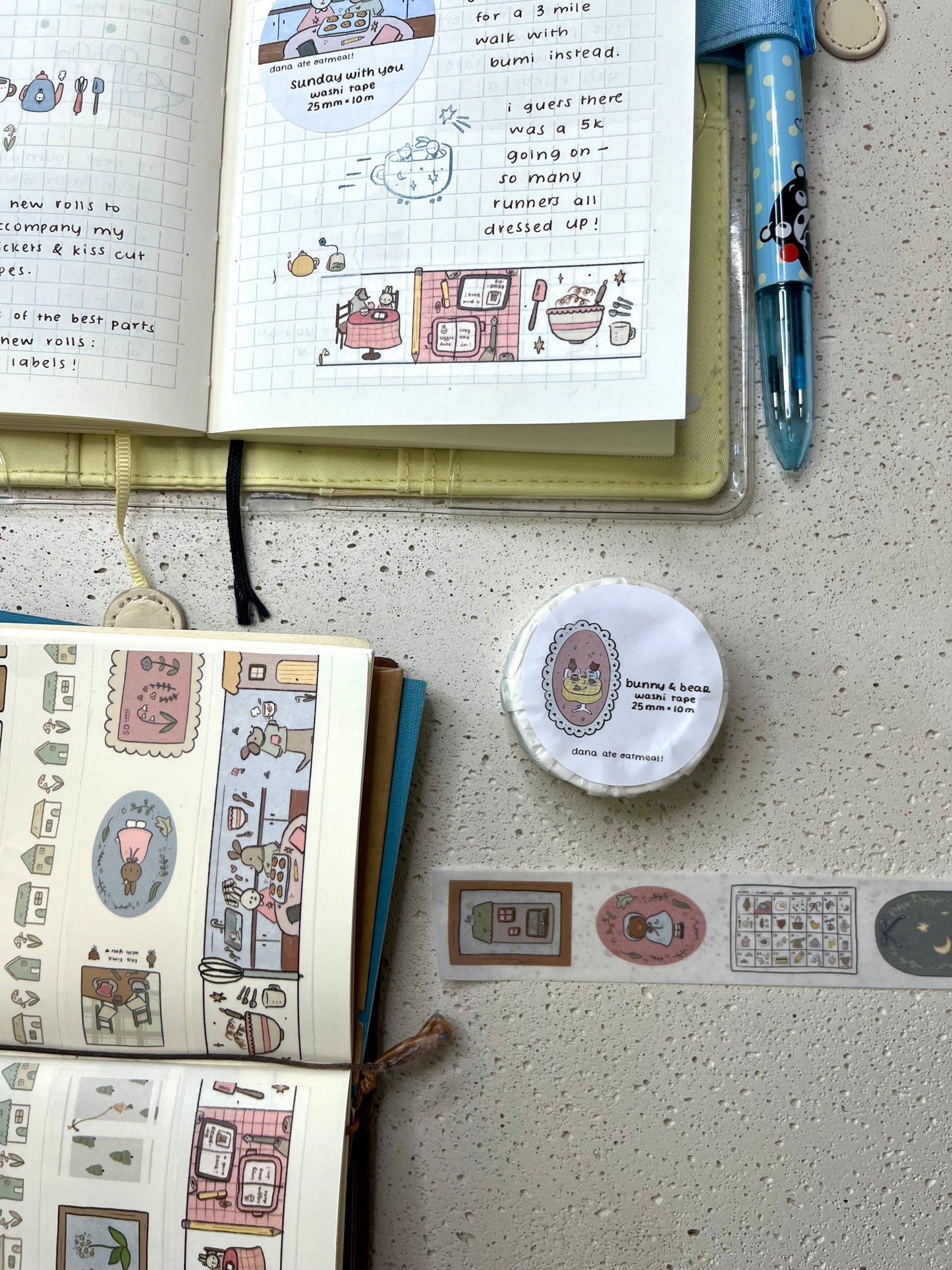 bunny and bear washi tape
