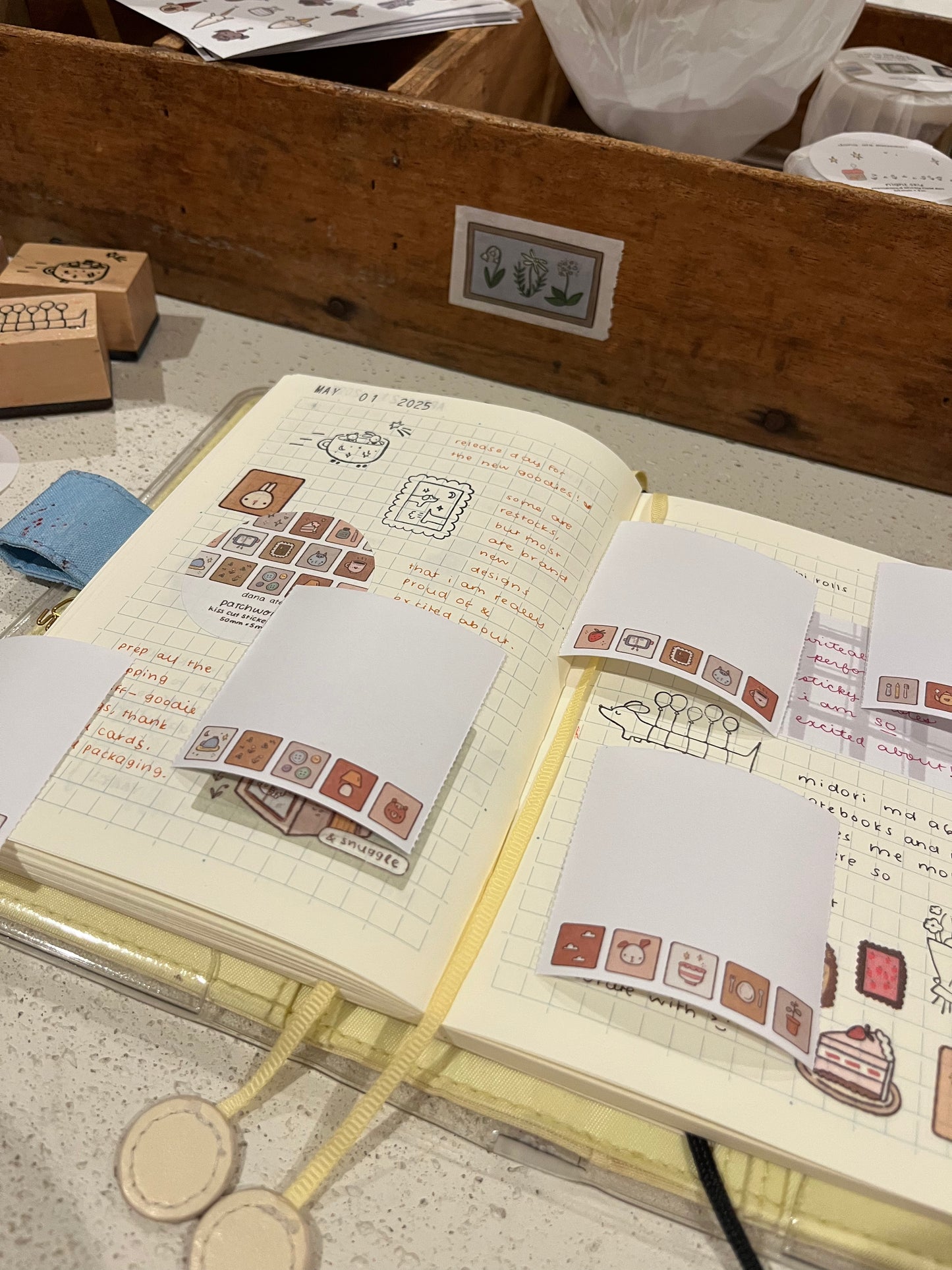 patchwork perforated sticky note roll