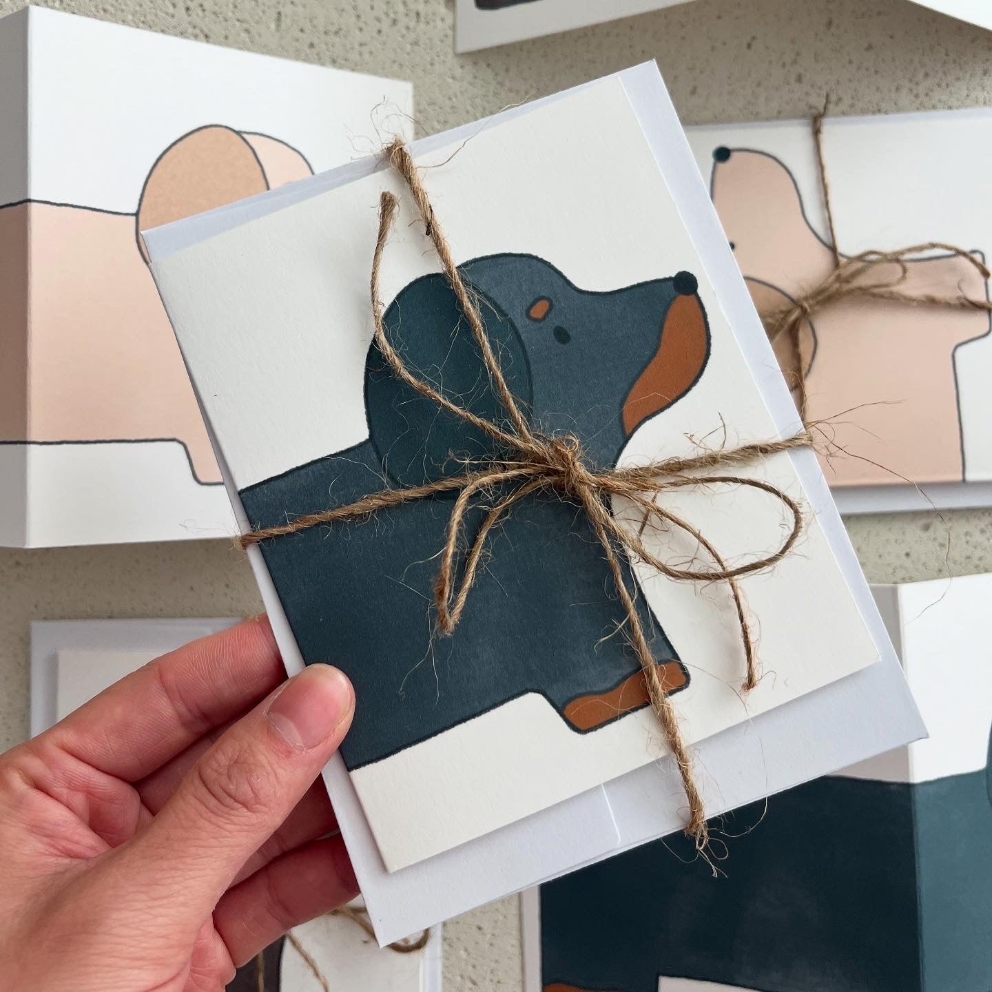 dachshund greeting card