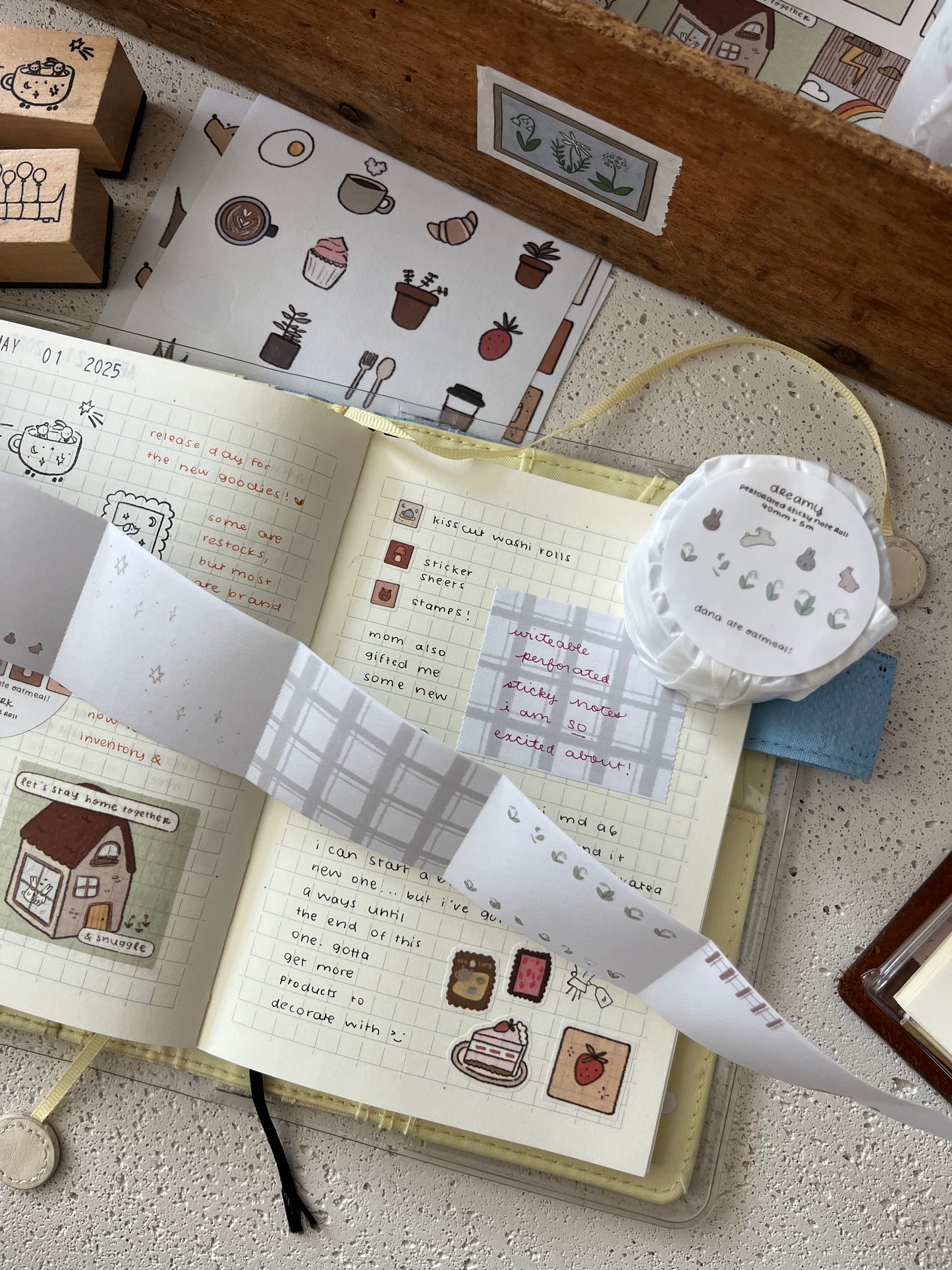 dreamy perforated sticky note roll