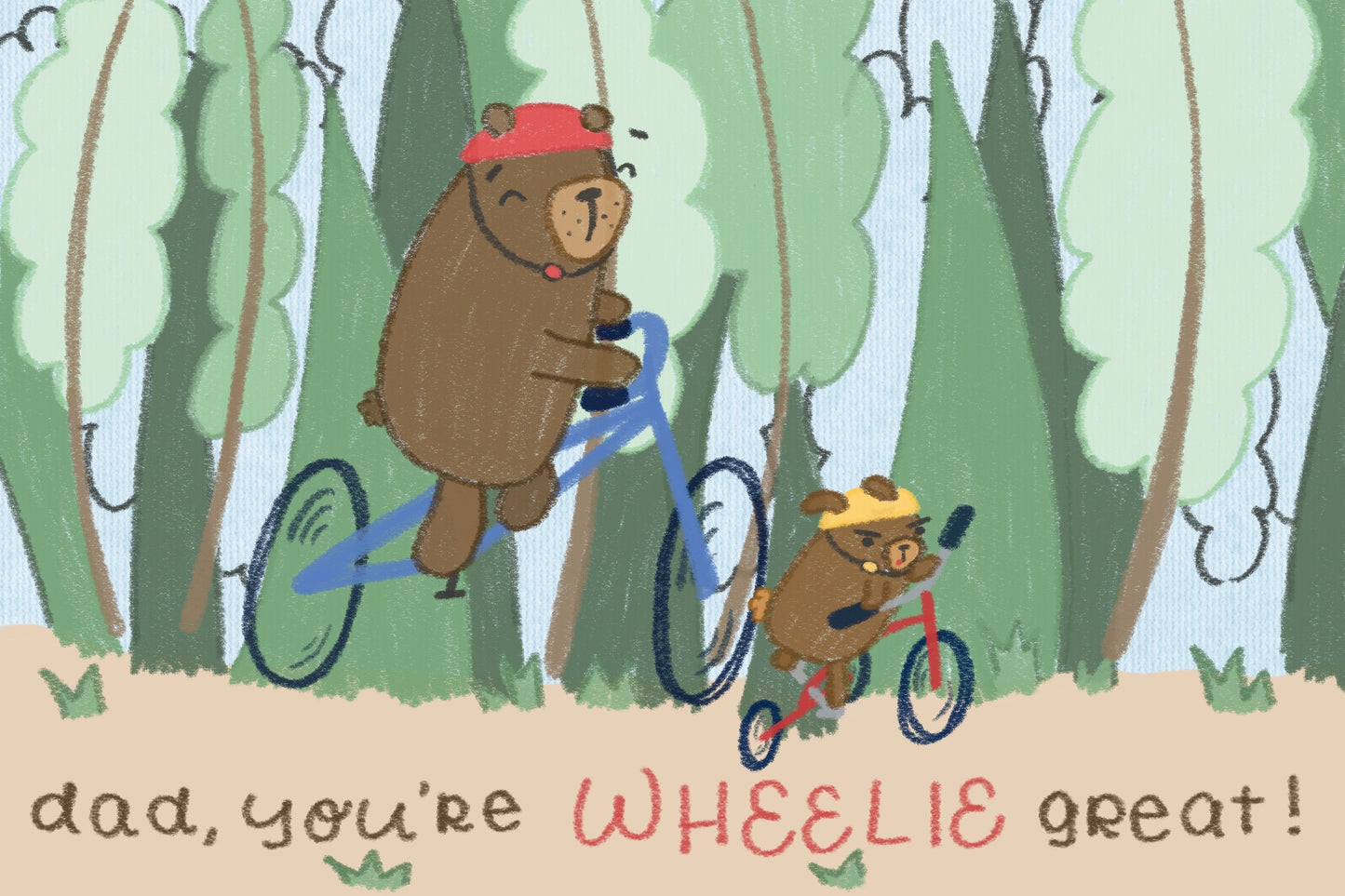 wheelie great dad postcard