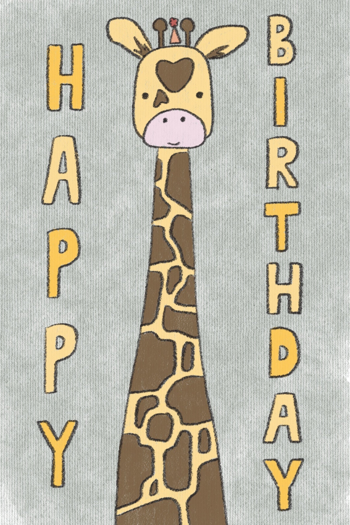 birthday giraffe postcard