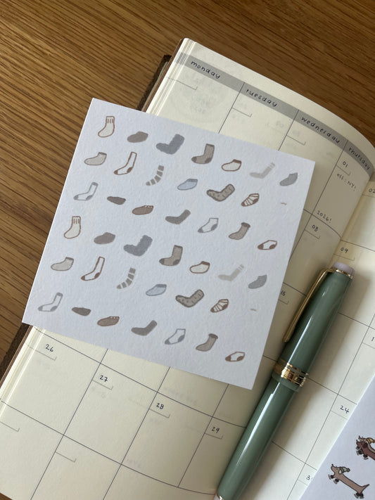 lost socks washi sticker sheet