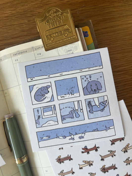 snow boy washi sticker sheet