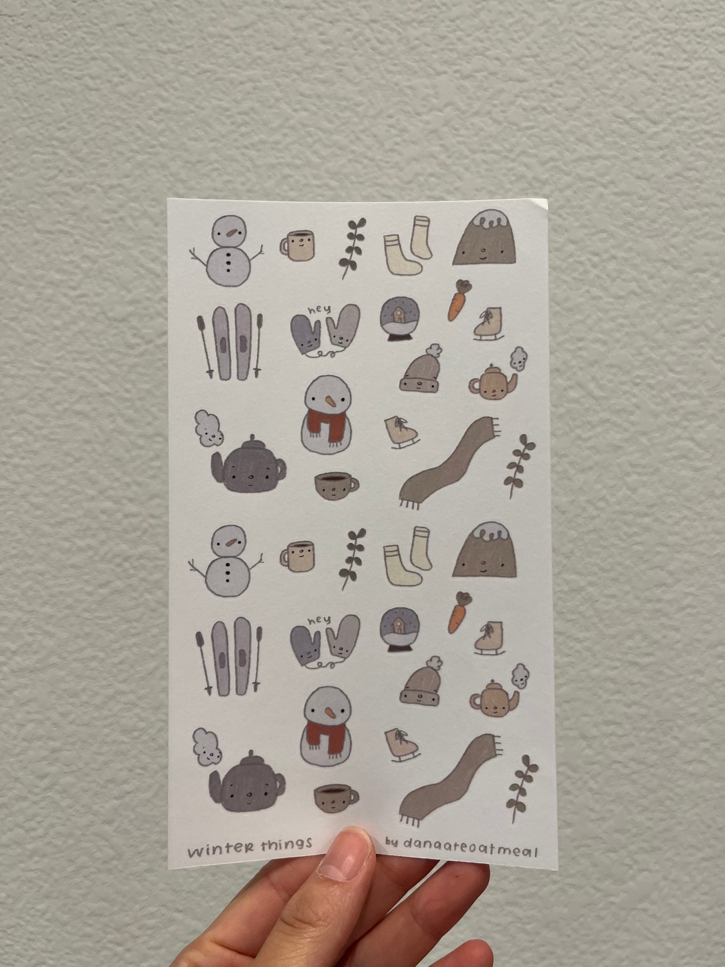 winter things sticker sheet