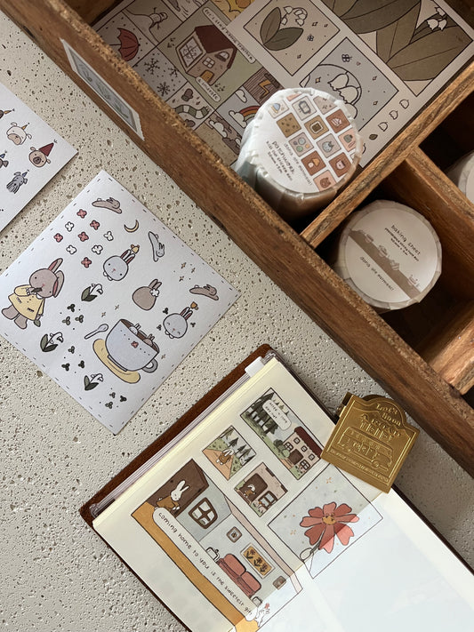 bunny washi sticker sheet