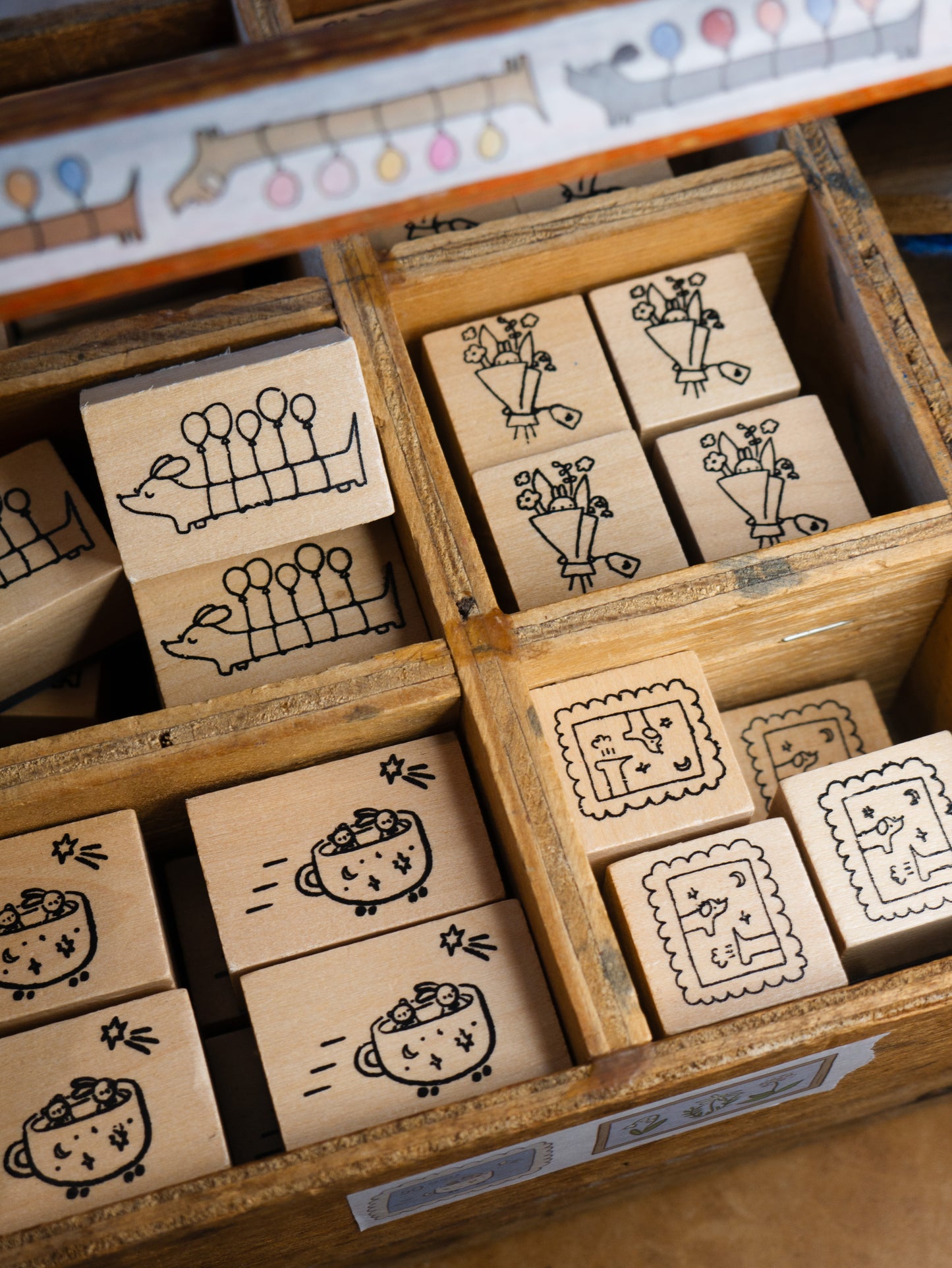 balloonie wooden stamp