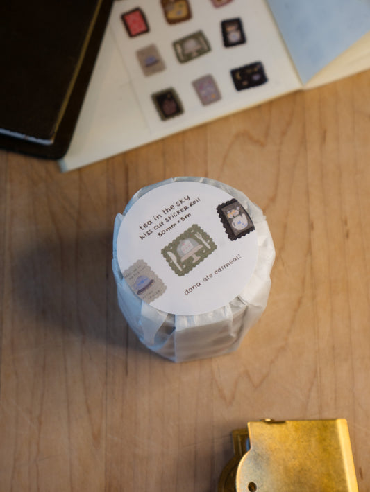 tea in the sky kiss cut sticker roll