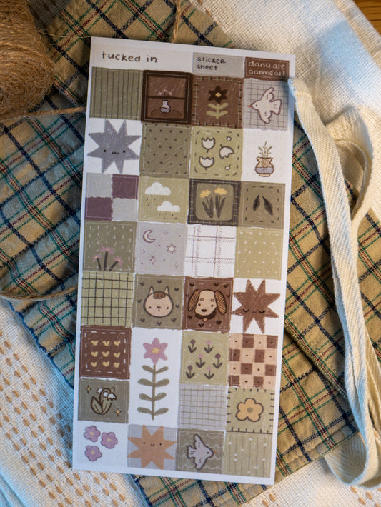 tucked in washi sticker sheet