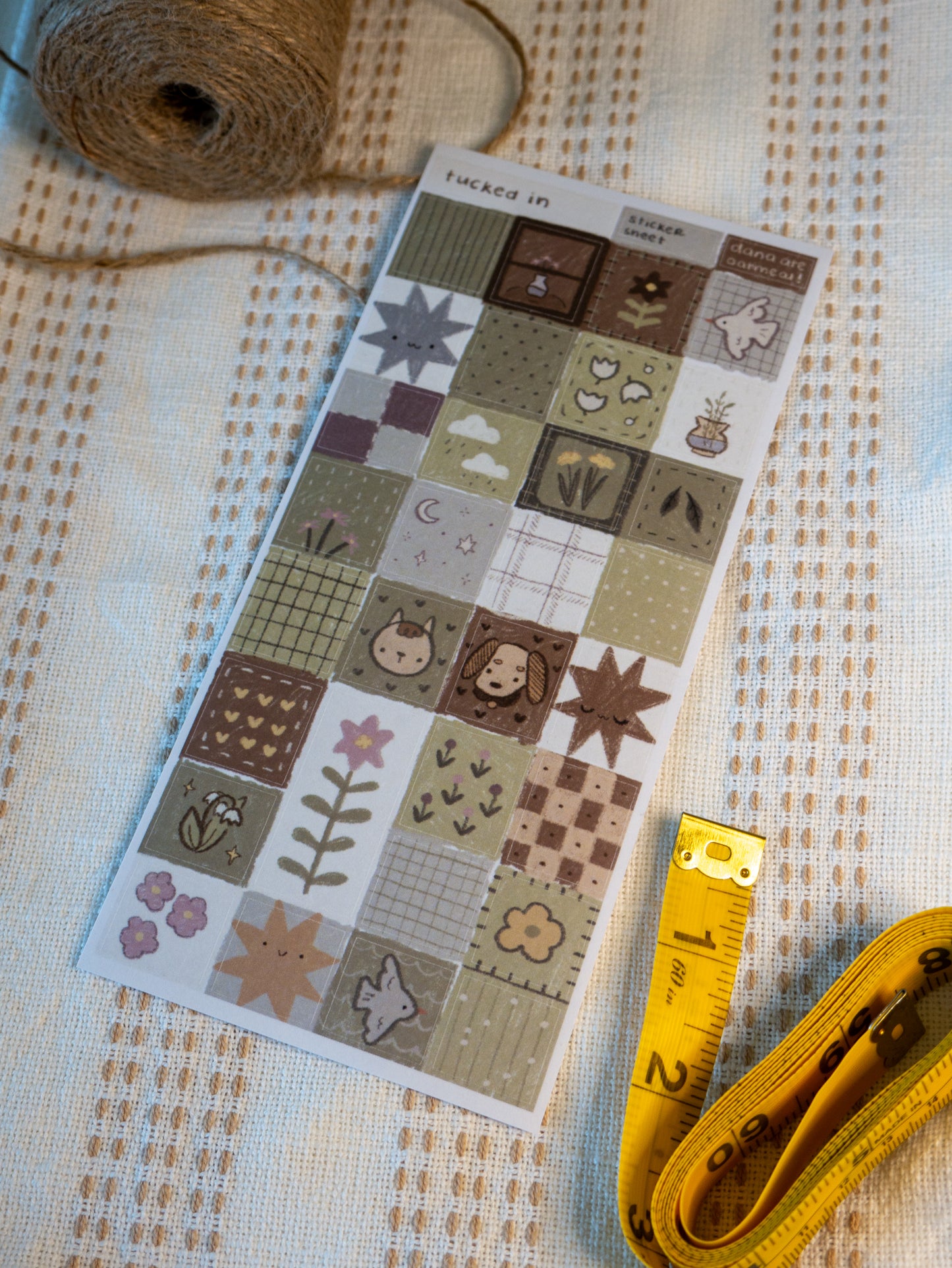 tucked in washi sticker sheet
