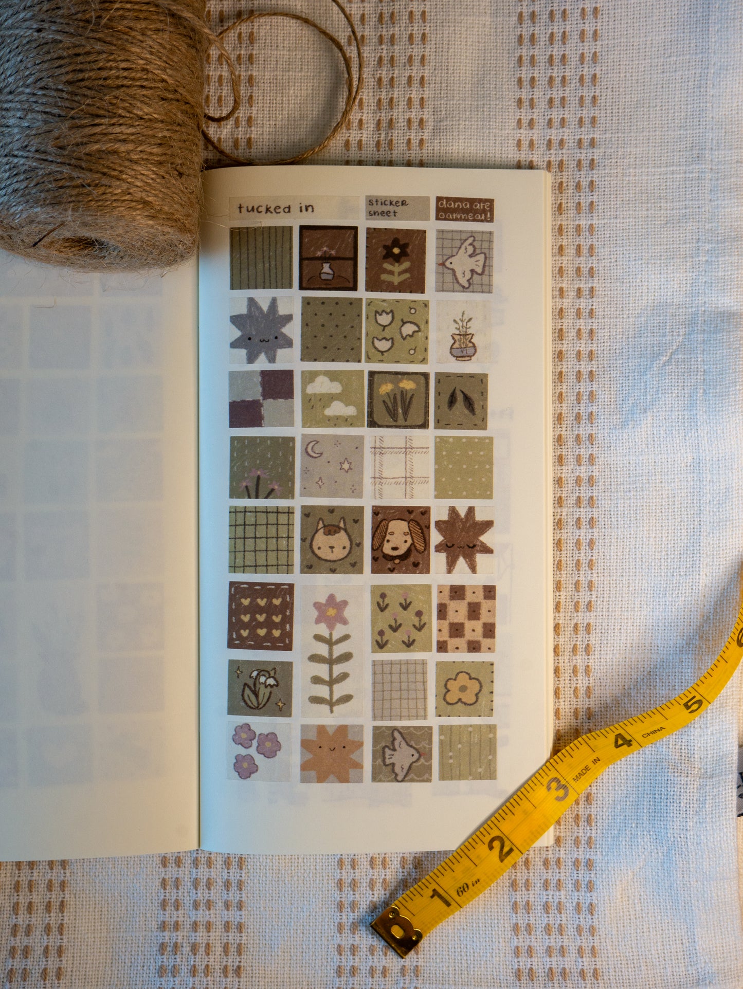 tucked in washi sticker sheet