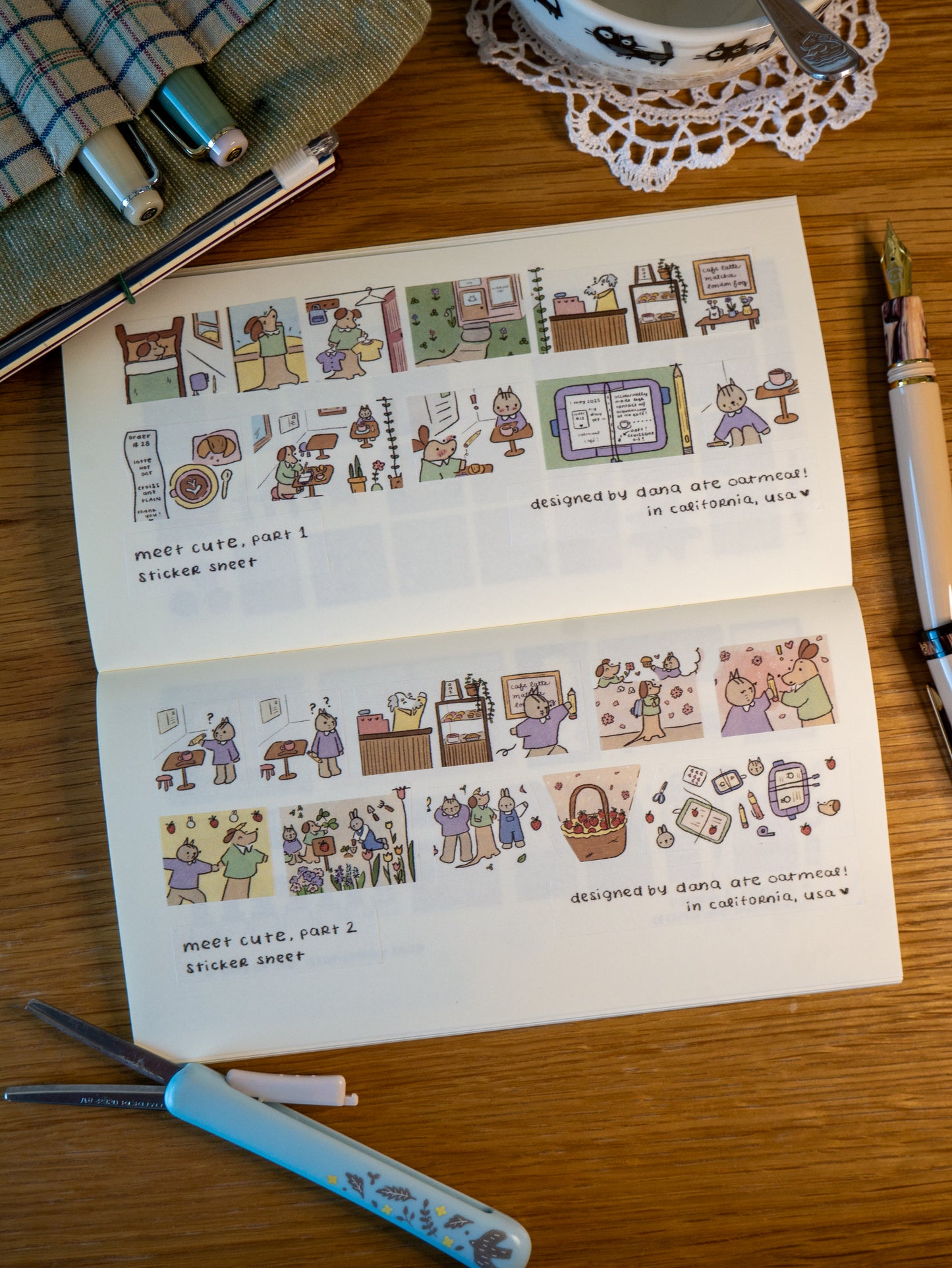 meet cute washi sticker sheet