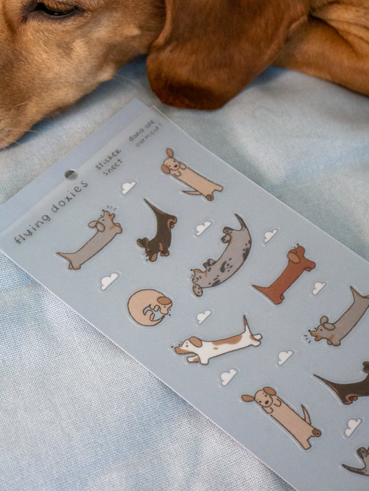 flying doxies PET sticker sheet