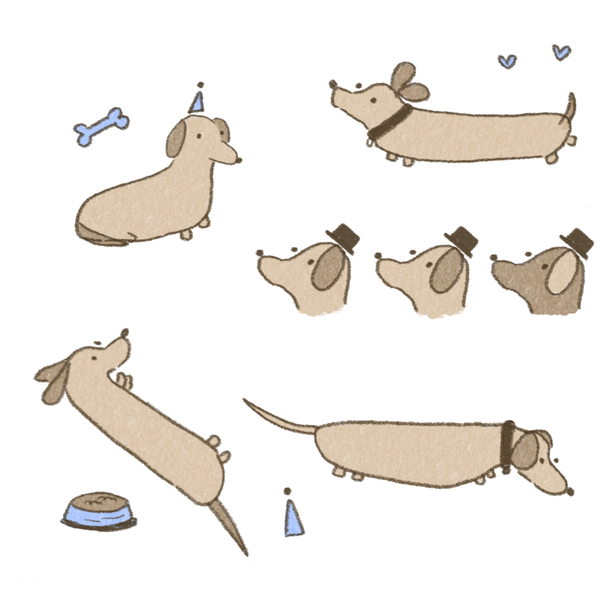 a dog's day sticker sheet