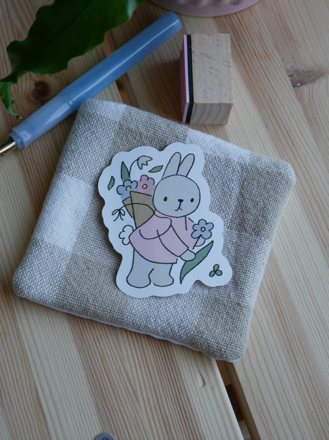 collecting flowers vinyl sticker