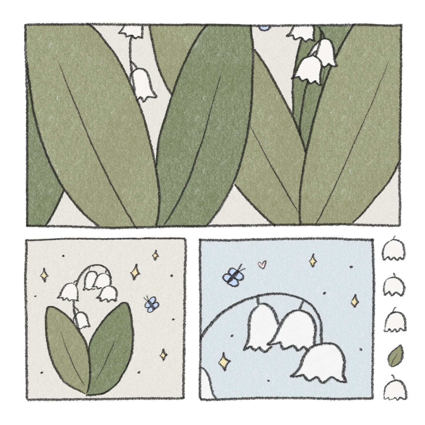 lily of the valley sticker sheet