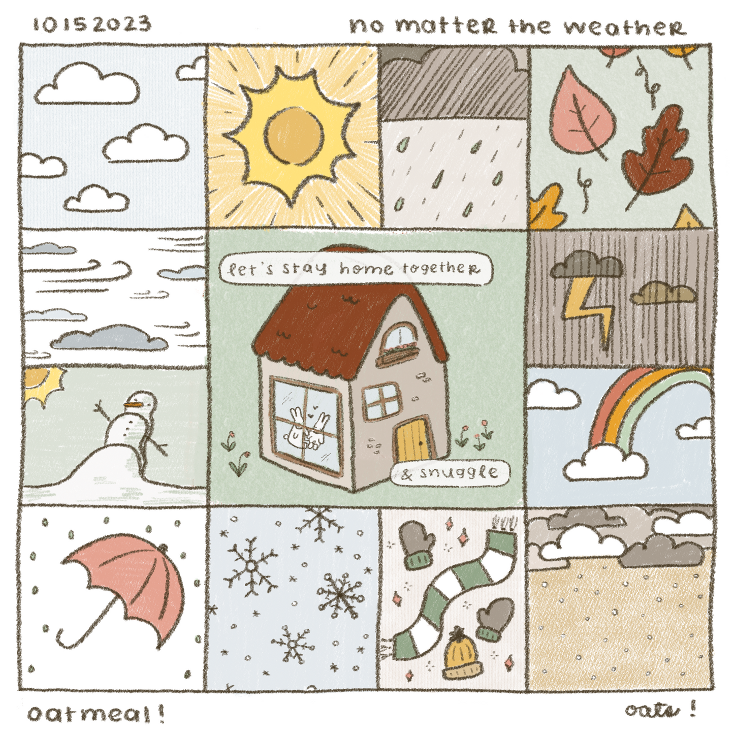 no matter the weather sticker sheet