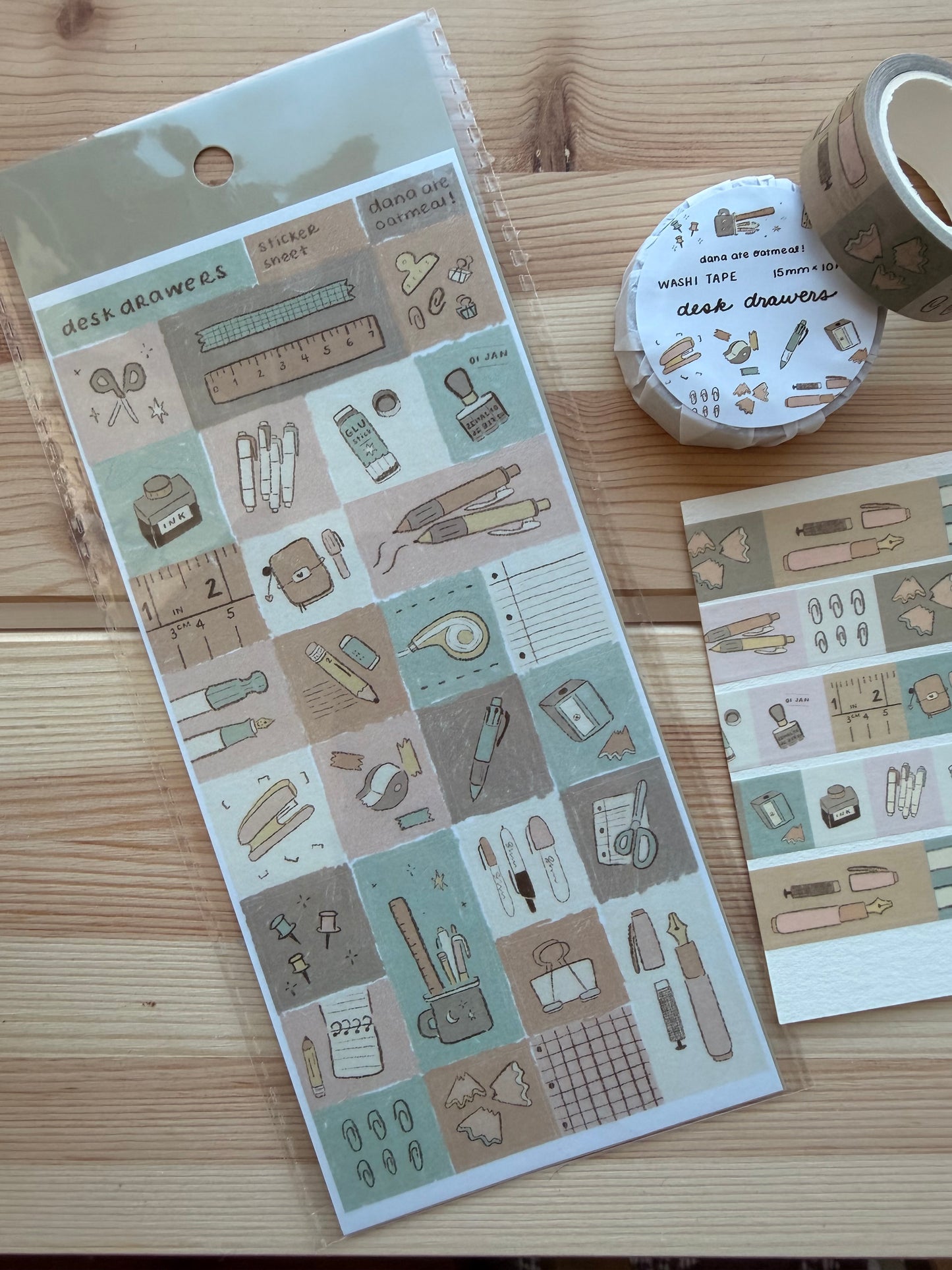 desk drawers washi tape