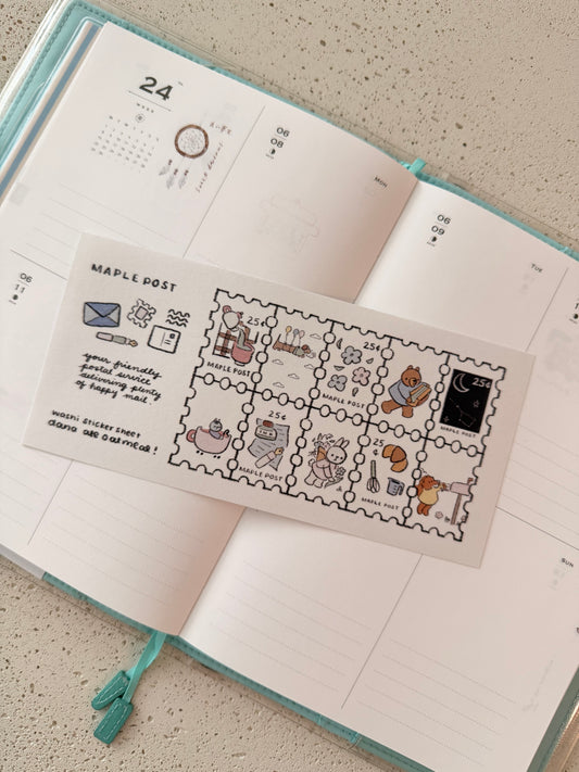 maple post washi sticker sheet