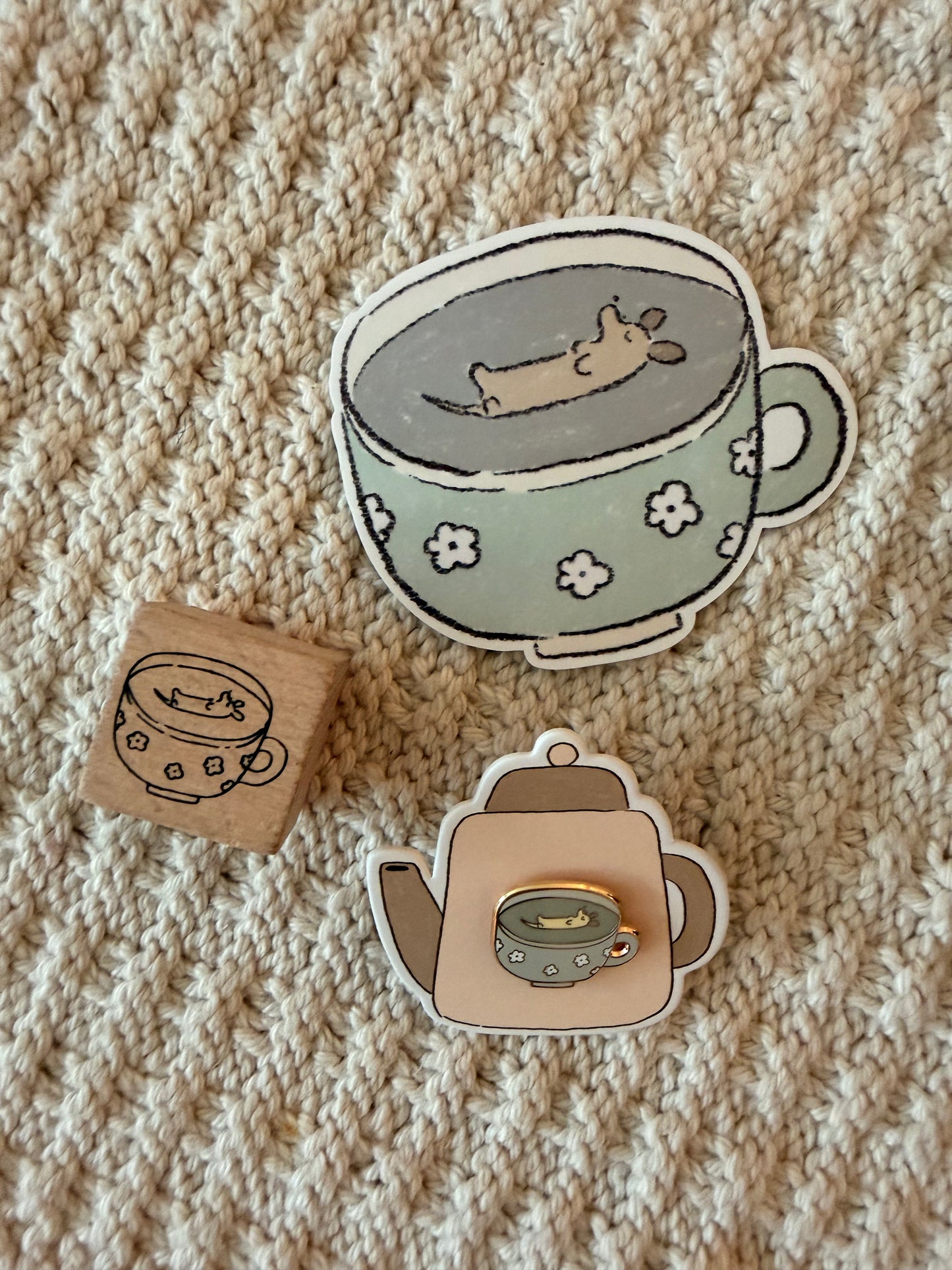 "let's rest for a moment" enamel pin