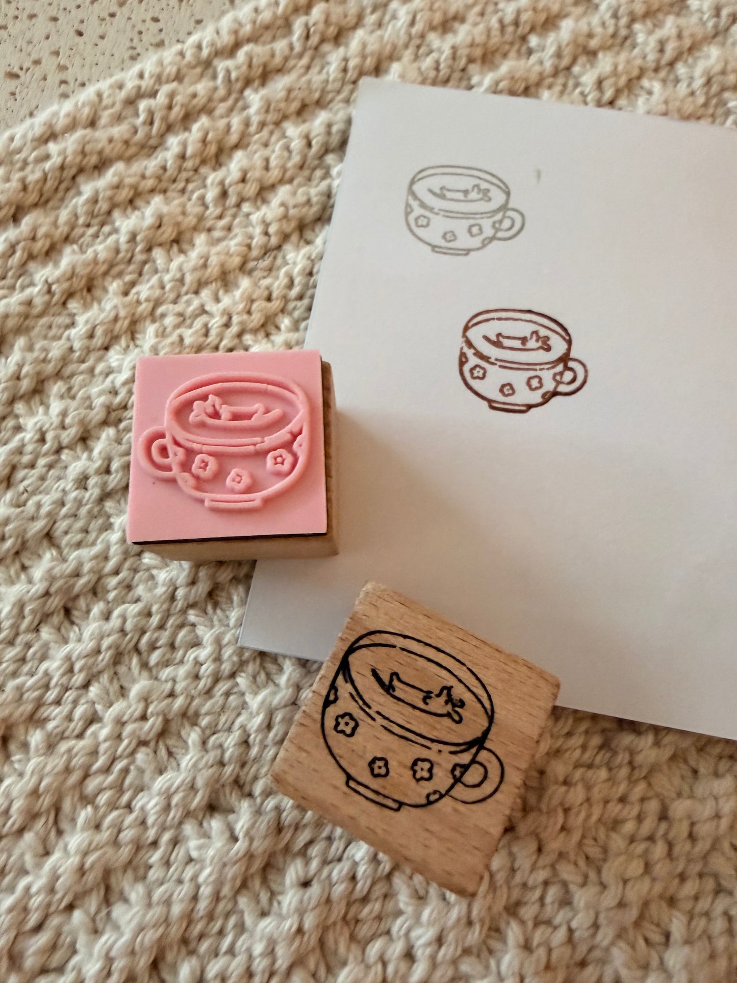 let's rest for a moment wooden stamp