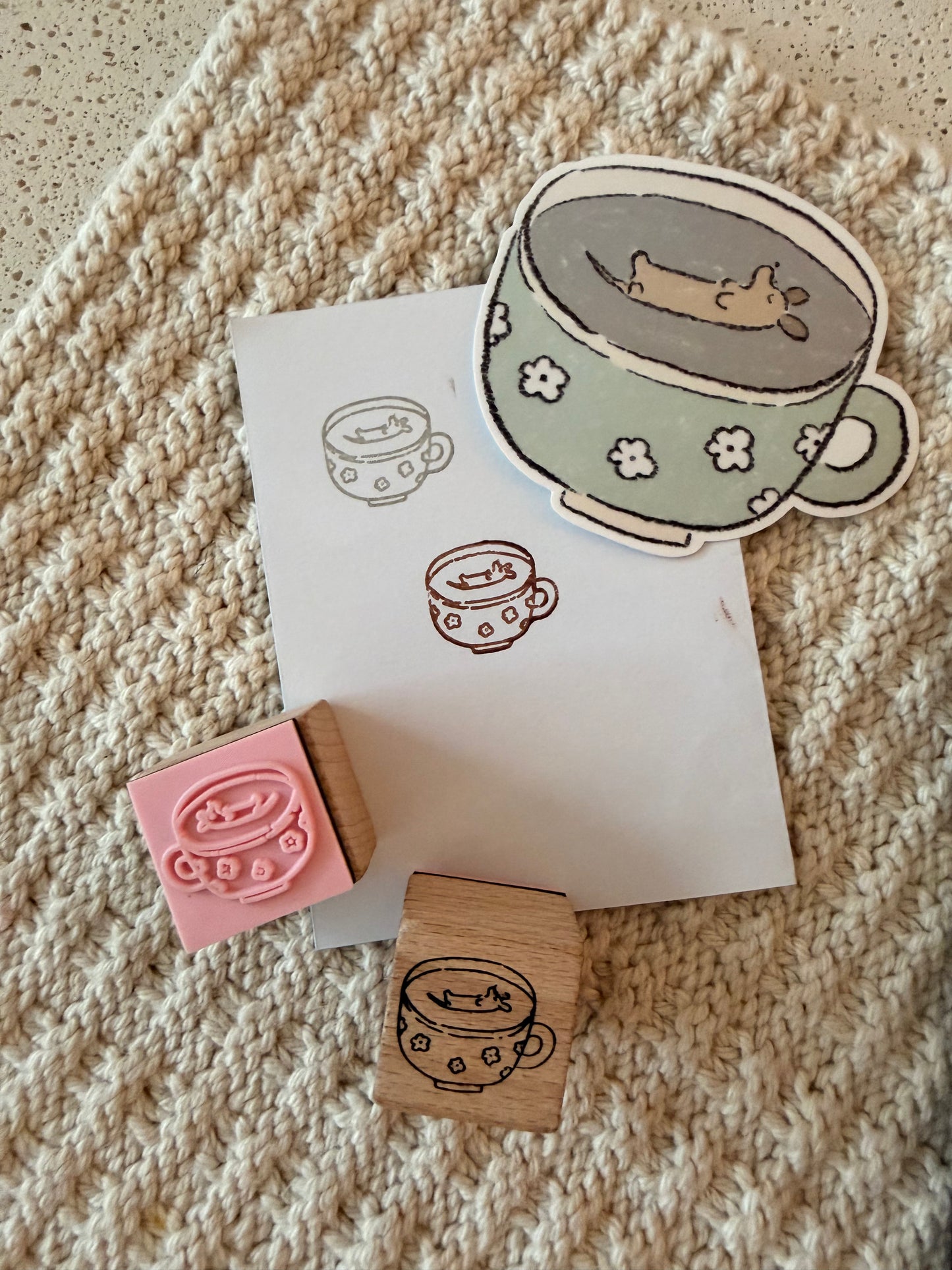 let's rest for a moment wooden stamp