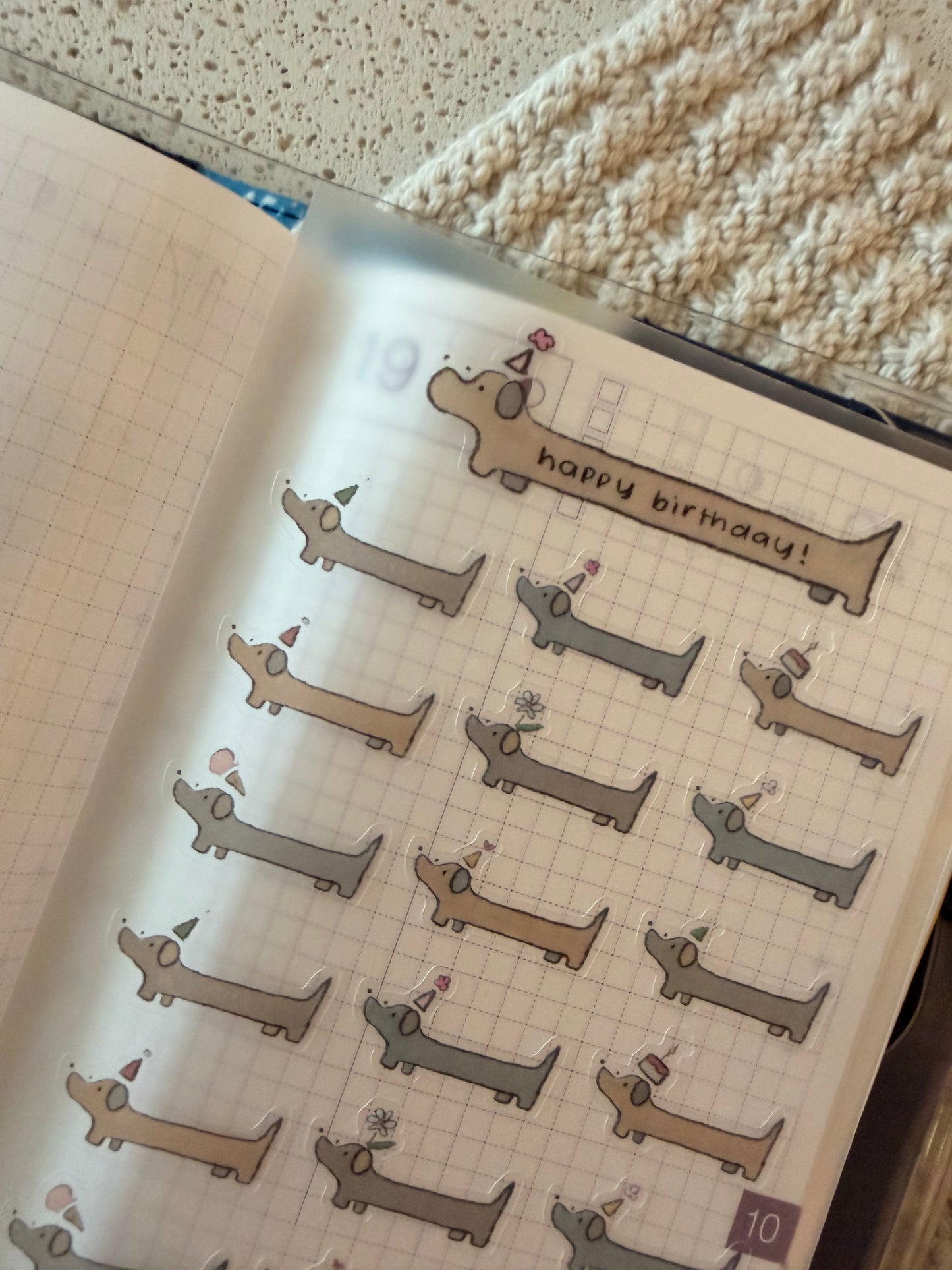 happy birthday dogs sticker sheet