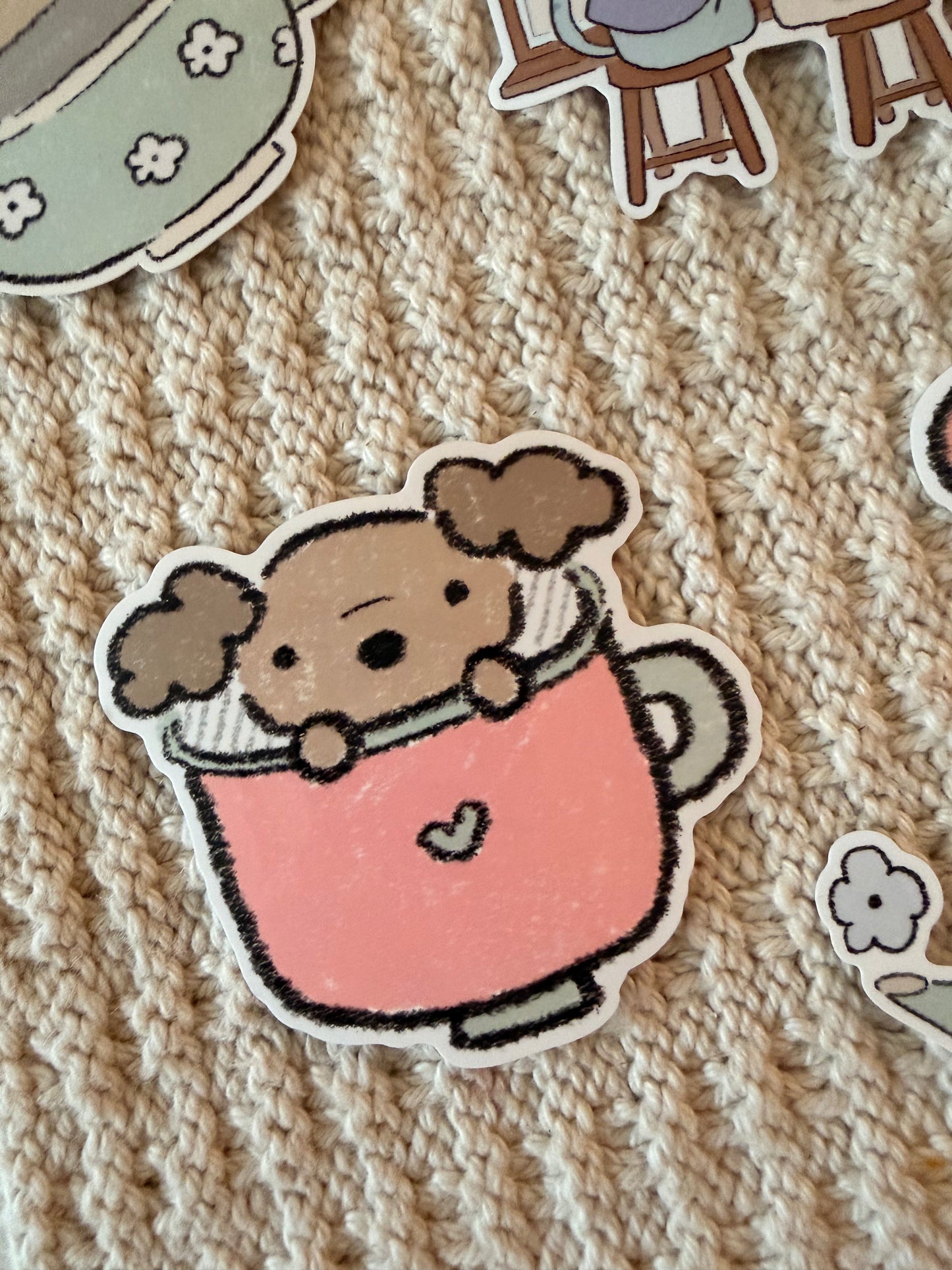 dog cup vinyl sticker