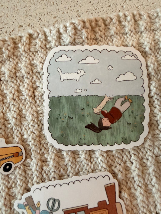 cloud watching vinyl sticker