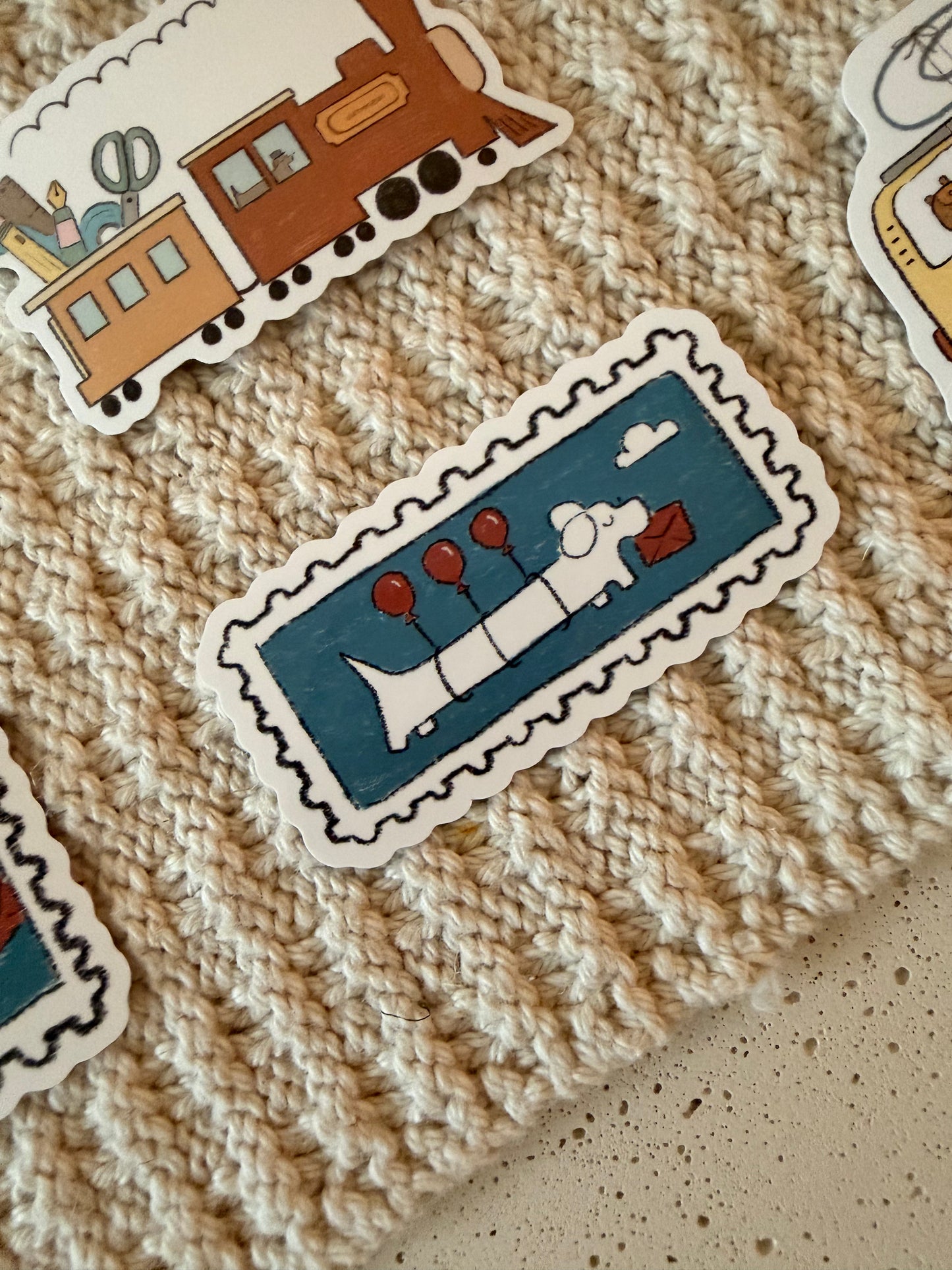 puppy air mail vinyl sticker