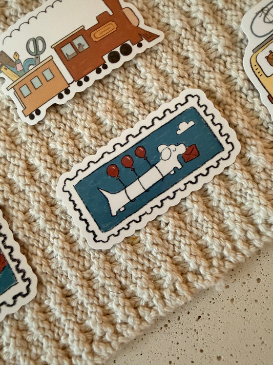 puppy air mail vinyl sticker