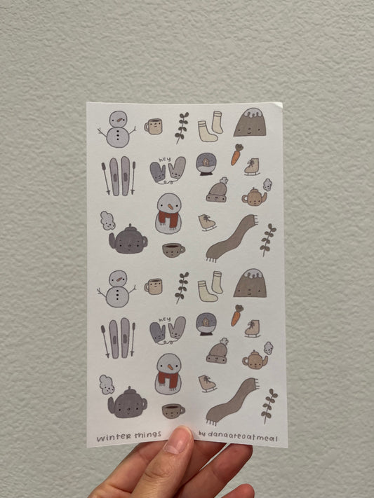 winter things sticker sheet