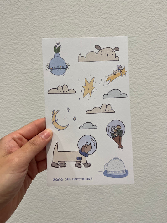 exploring outer space sticker sheet