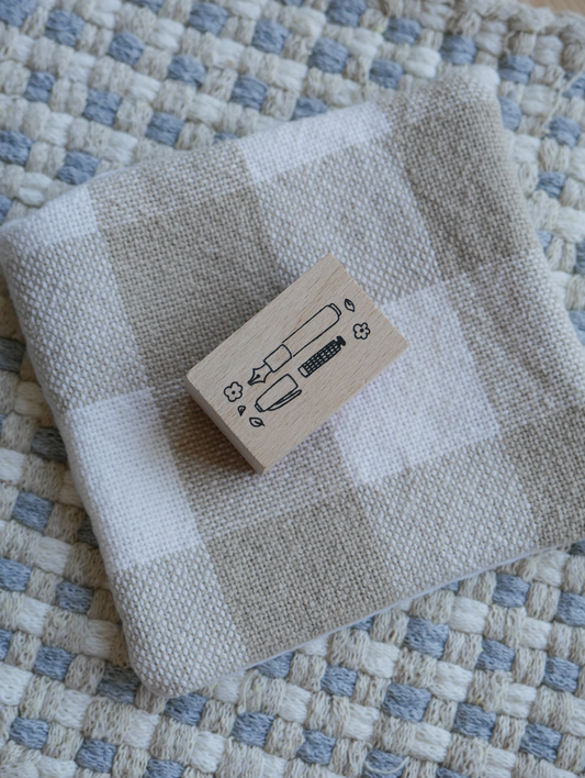 fountain pen wooden stamp
