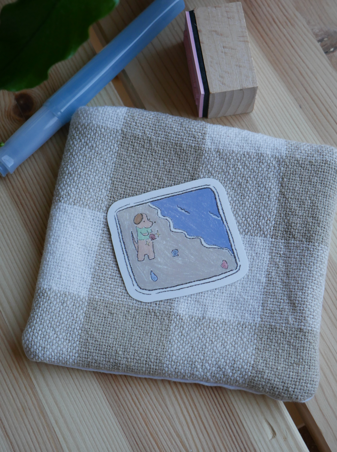 beach combing vinyl sticker