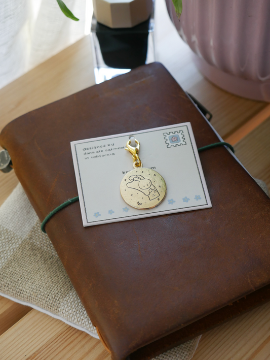 "for you" brass charm