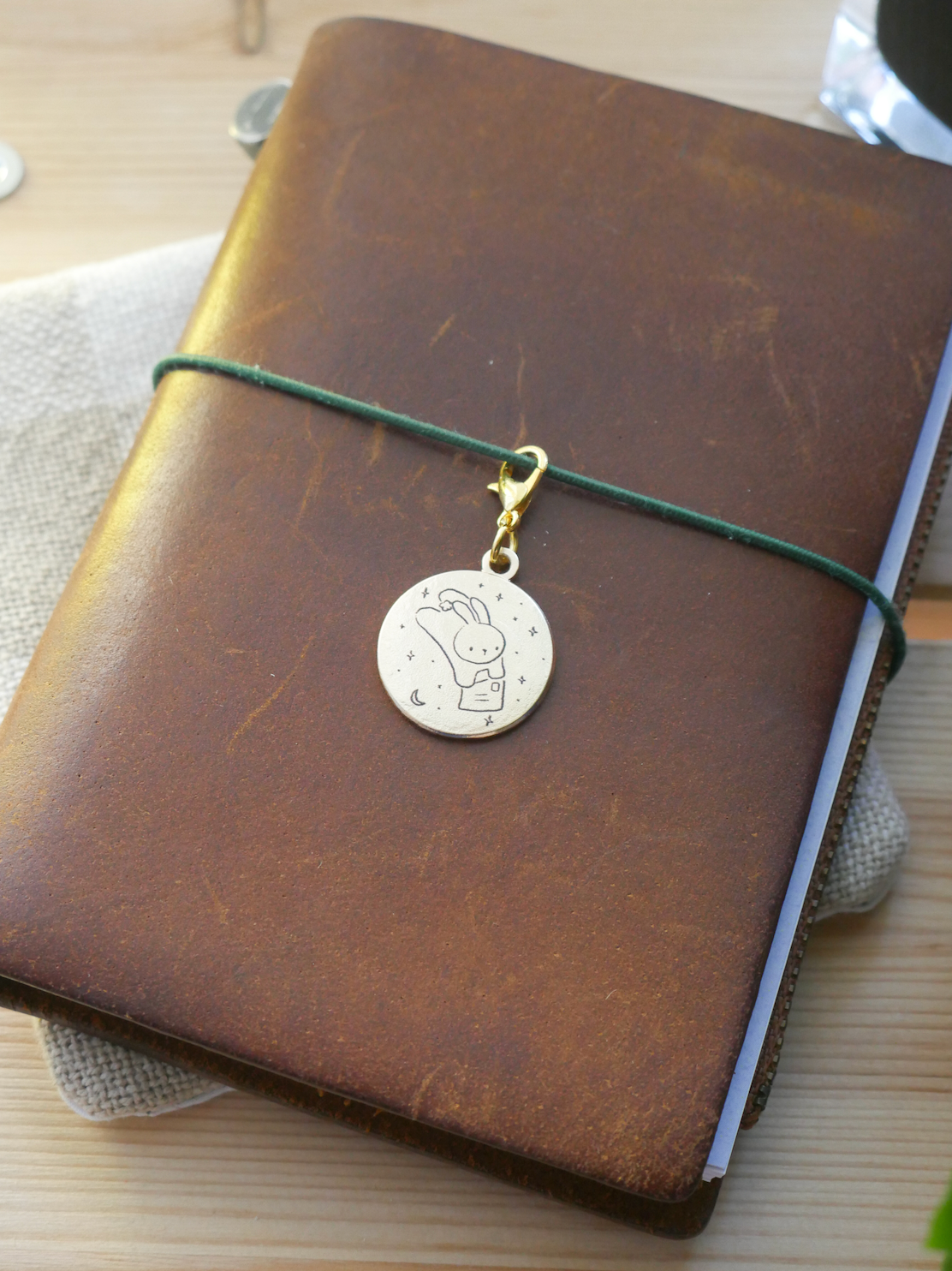 "for you" brass charm