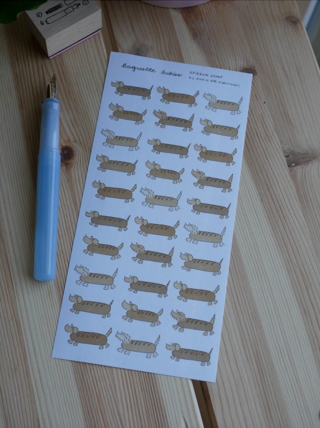 baguette babies washi sticker sheet