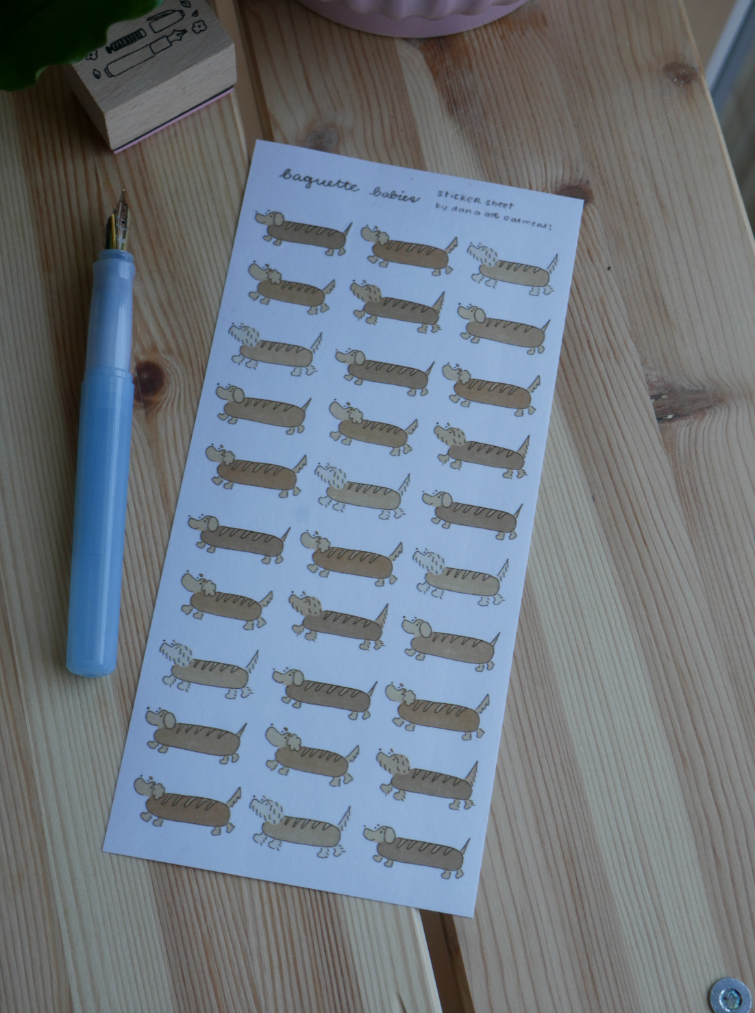 baguette babies washi sticker sheet