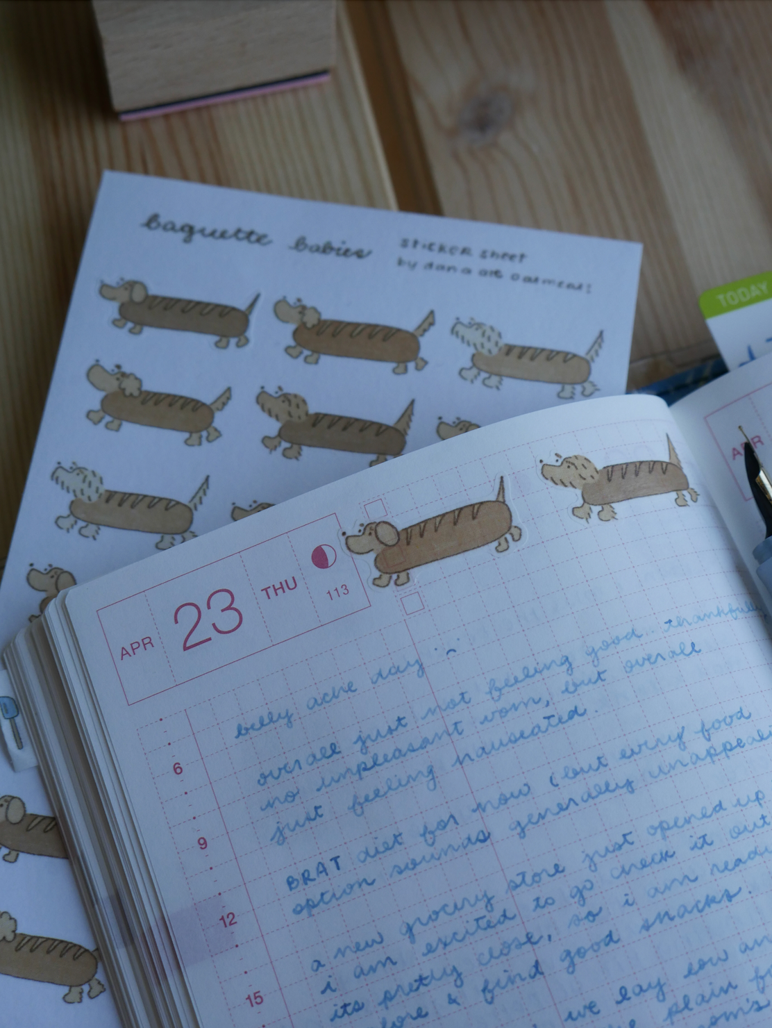 baguette babies washi sticker sheet
